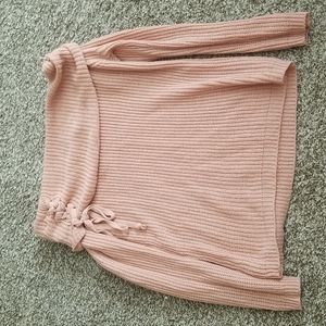 Rue21 pink knit sweater off the shoulder